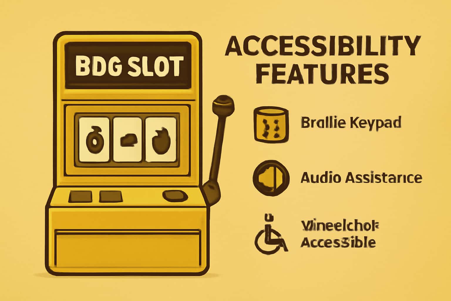 Informational scene depicting BDG Slot Accessibility Features with clear text.
