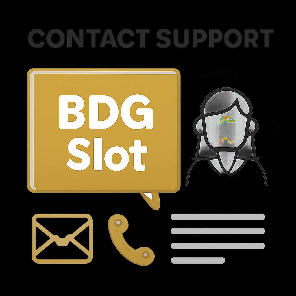 An illustration depicting support options for BDG Slot.
