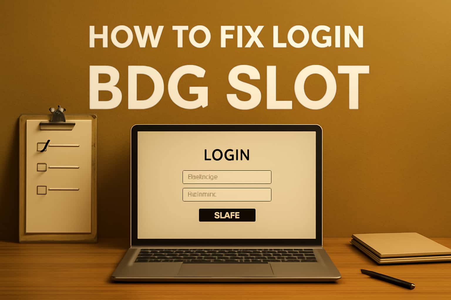 An instructional graphic about fixing login issues with BDG Slot.