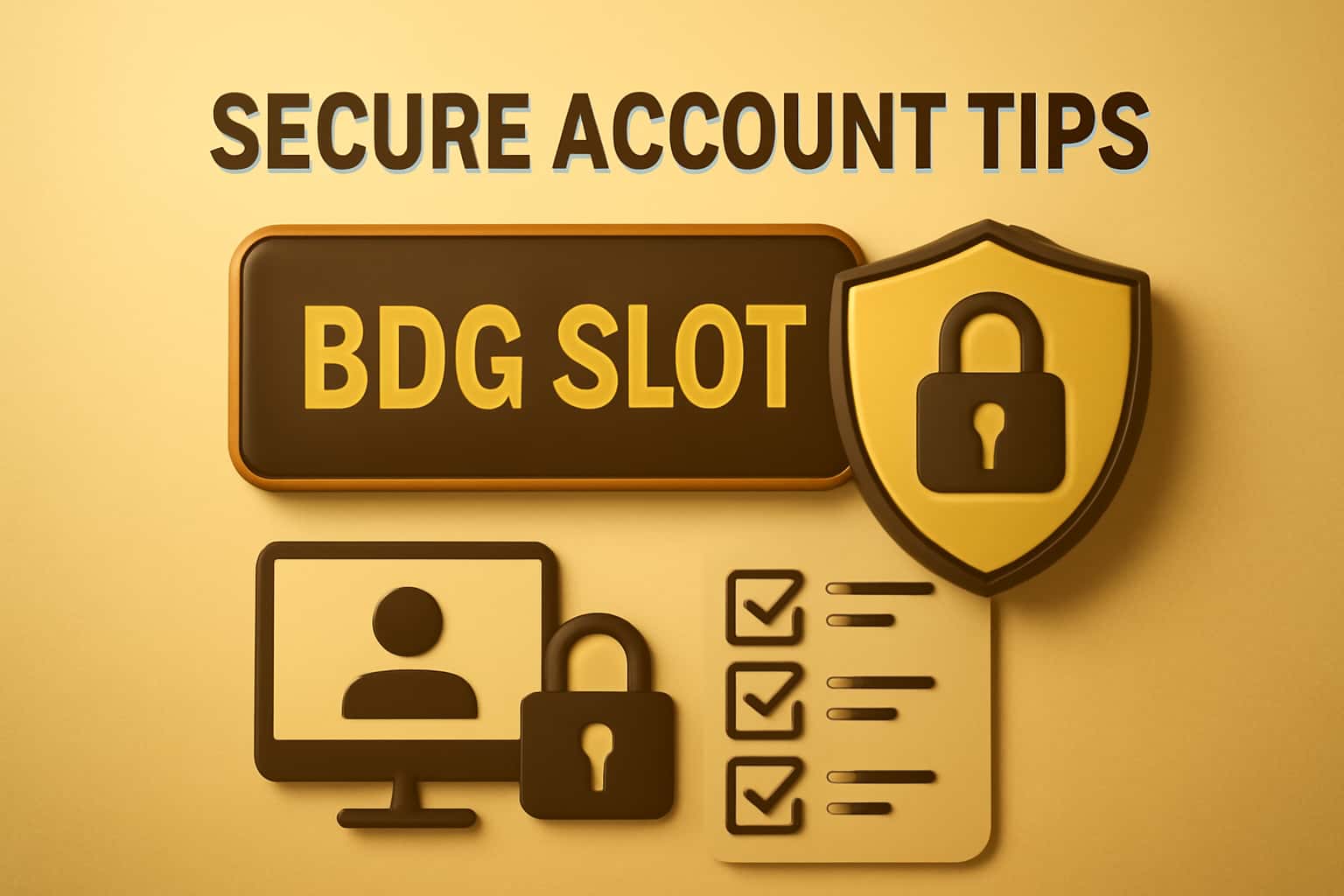 Informational scene depicting Secure BDG Slot Account Tips.
