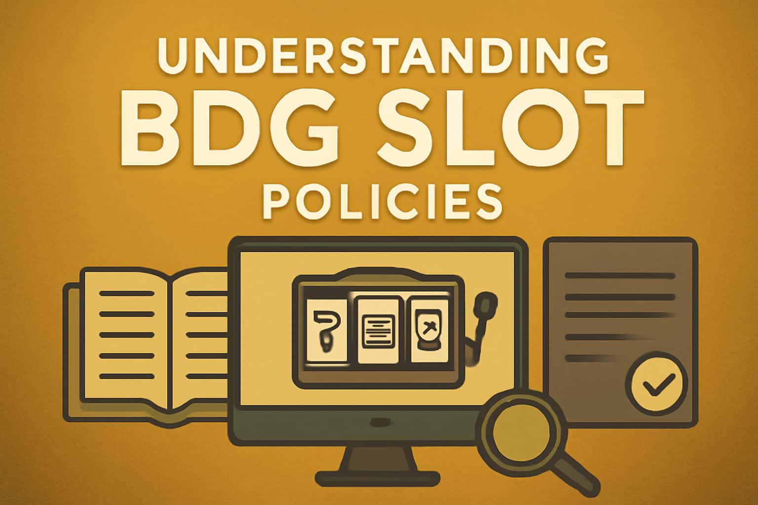 An informational scene illustrating BDG Slot policies.